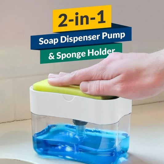 2-in-1 Pump Soap Dispenser & Sponge Caddy.